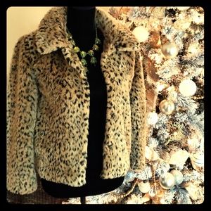 Girls leopard furry jacket